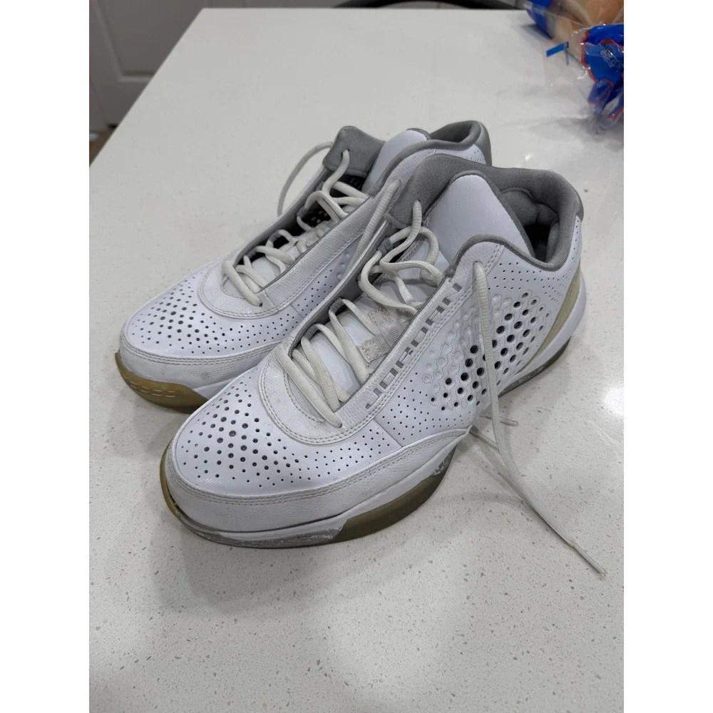 Jordan Mens White Perforated Basketball Shoes‎ Size 11